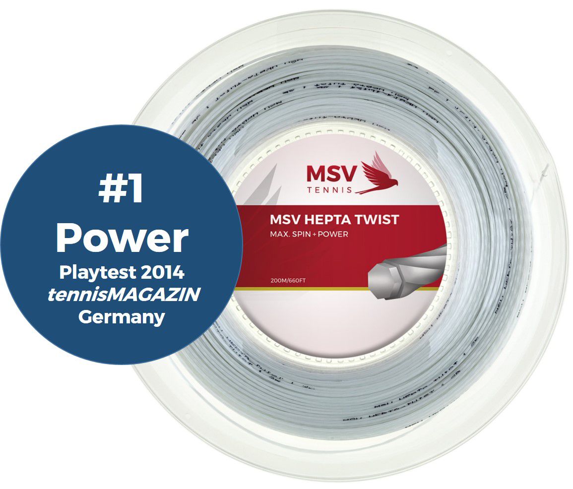 MSV Hepta Twist Tennis String 200m 1,20mm white